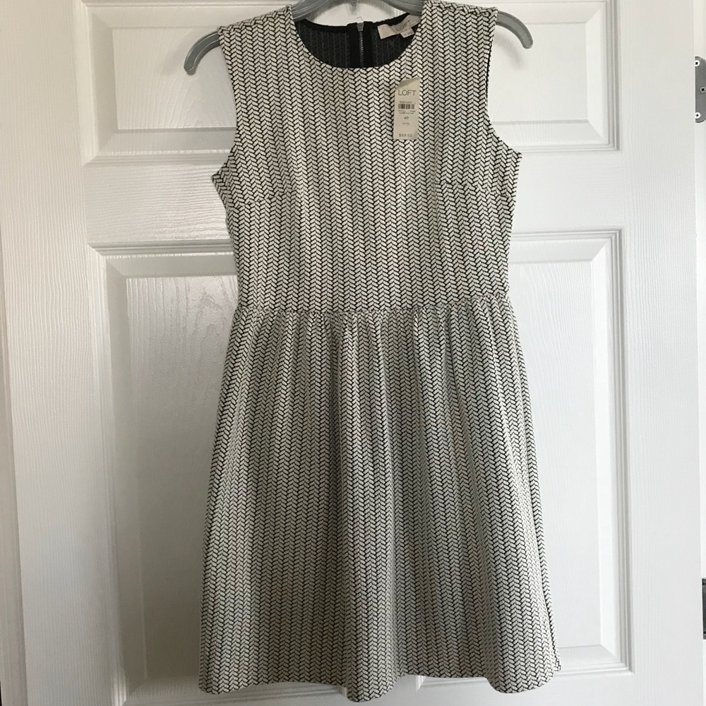LOFT | Black and White Sleeveless Dress